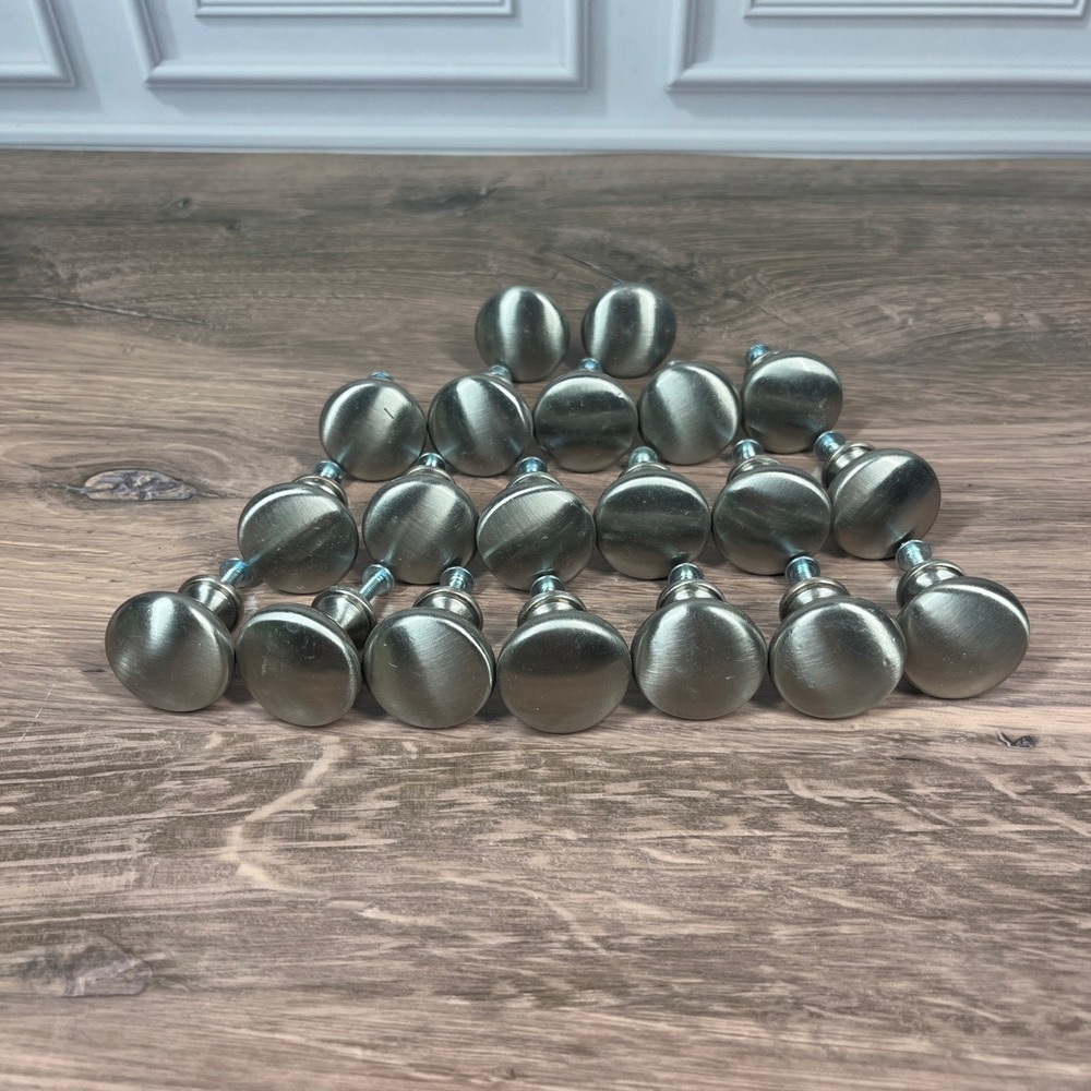 Cabinet Knobs Home 1 in Brushed Nickel 20pc Round Mushroom Pulls